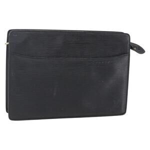LOUIS VUITTON Epi Pochette Homme Clutch Bag Black M52522 LV Auth BA8471